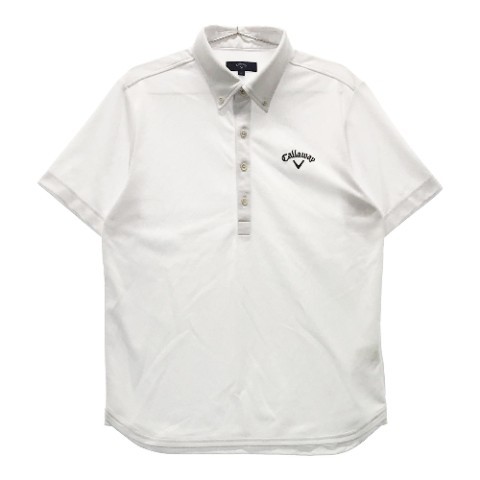 CALLAWAY キャロウェイ 半袖ポロシャツ ボタンダウン 総柄 ホワイト系 L [240001893674] ゴルフウェア メンズ