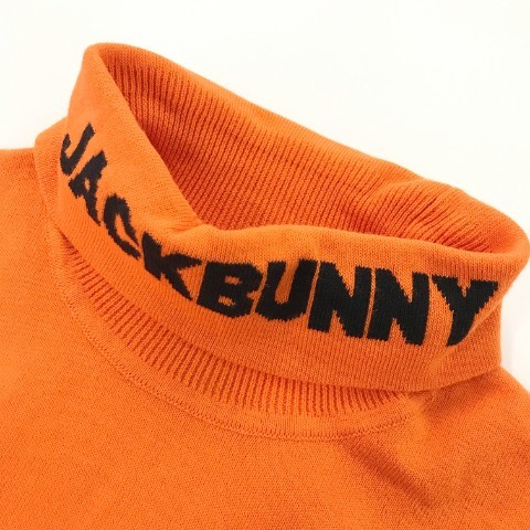 JACK BUNNY ジャックバニー 2022年モデル タートルネック ニットセーター オレンジ系 2 [240101015557] ゴルフウェア レディース_画像3