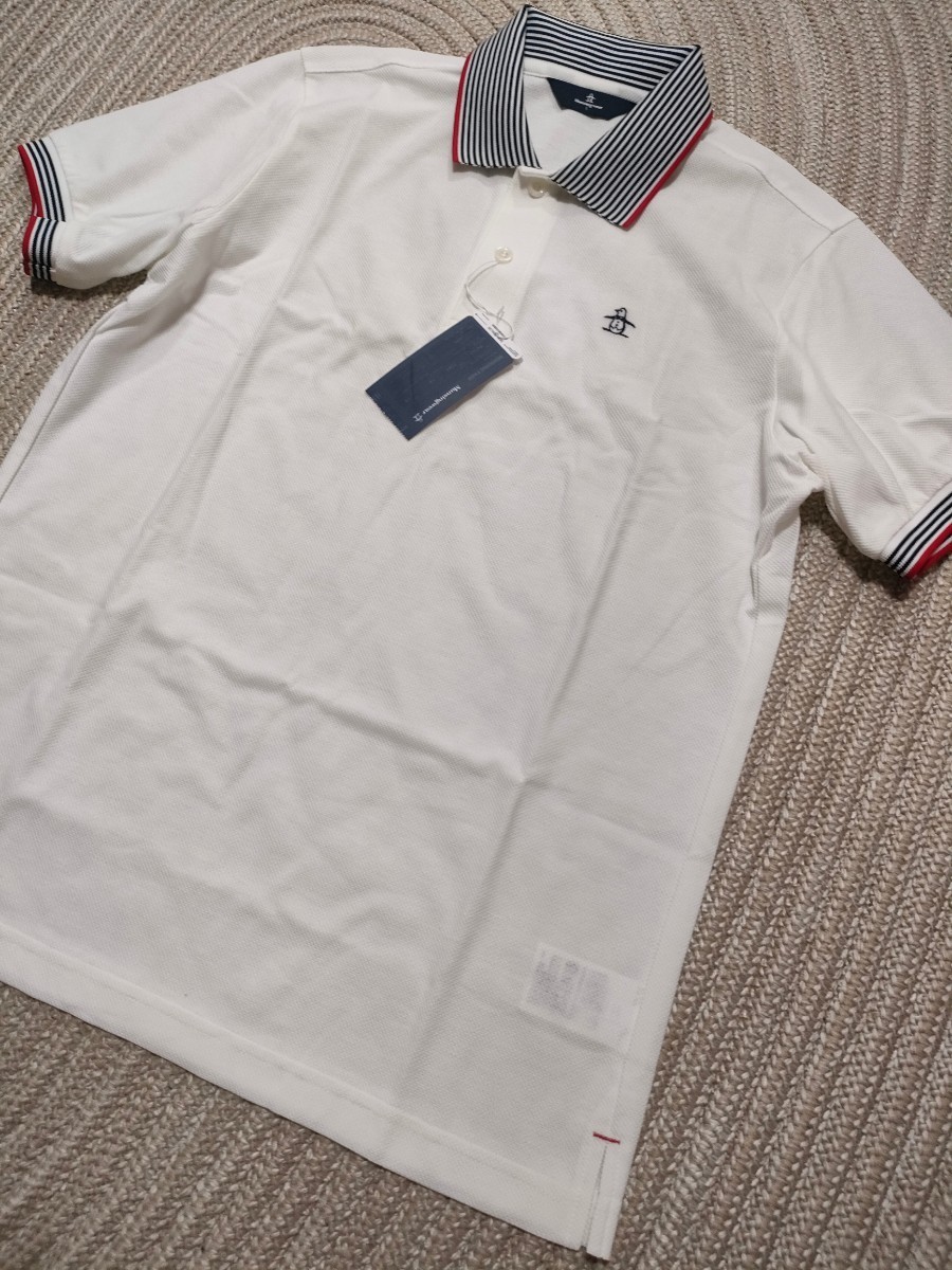 新品 定価13200 日本製 Munsingwear マンシング 半袖 鹿の子 ポロシャツ LL 白 ホワイト マンシングウェア ゴルフ メンズ