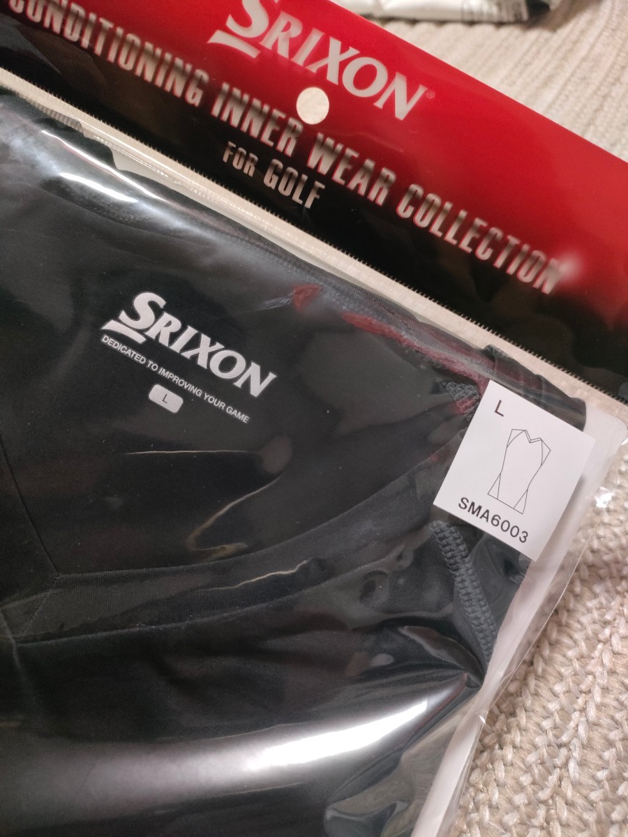 新品 SRIXON スリクソン 高機能コンディショニングインナーウェア ノースリーブ シャツ L 黒 Vネック 吸汗 速乾 UVケア ゴルフ メンズ_画像2