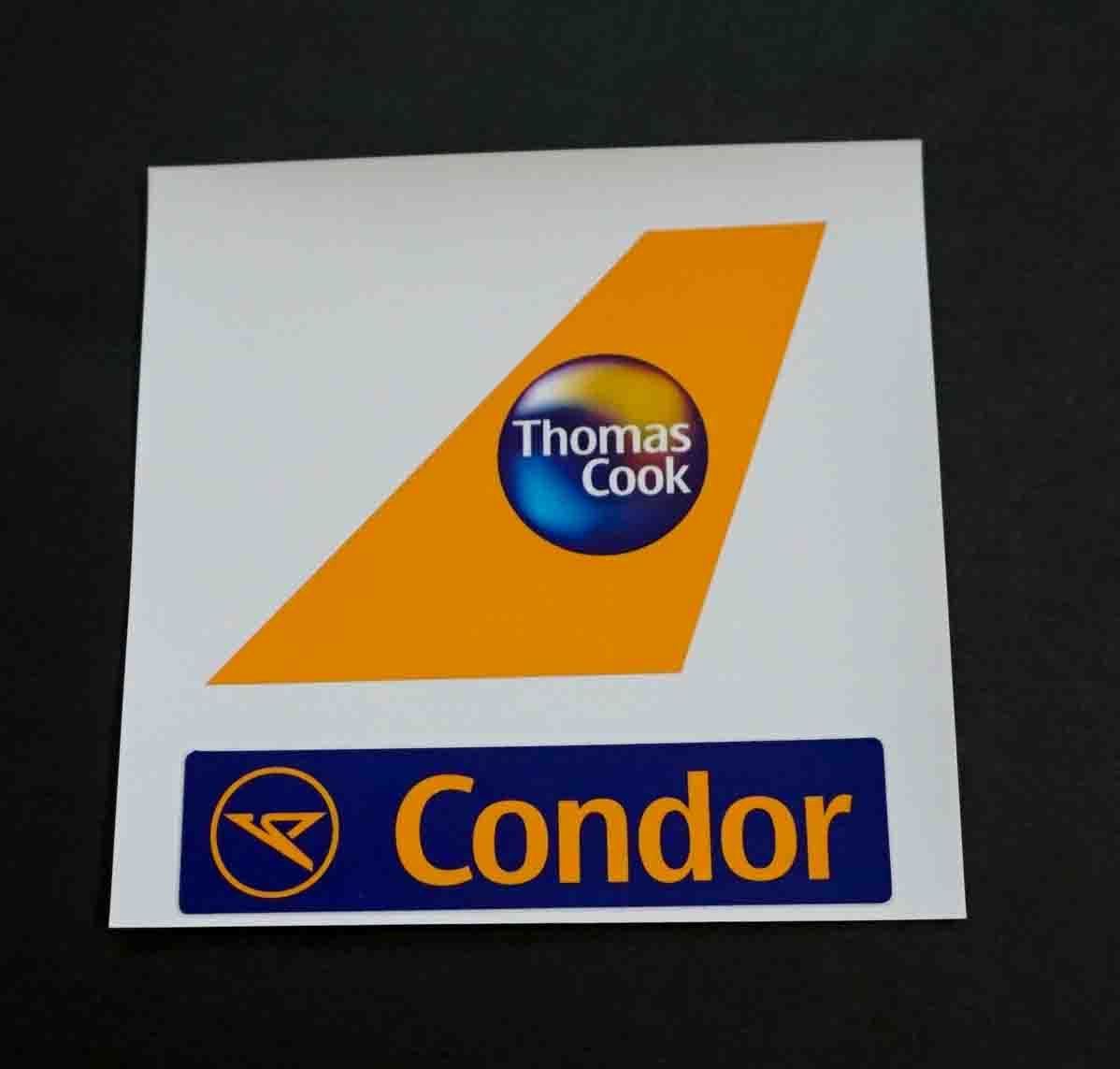 黄紺Cd２枚セット■コンドル航空 ドイツCondor THOMAS COOK ステッカー　シール■エアライン飛行機■海外旅行　留学　出張　スーツケース