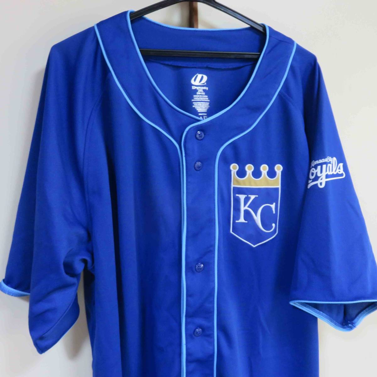 B海外2XL青KC王冠Dynasty■MLBカンザスシティ・ロイヤルズ Kansas City Royals刺繍ユニフォーム■野球ベースボール ■メジャーリーグ◆応援_画像8