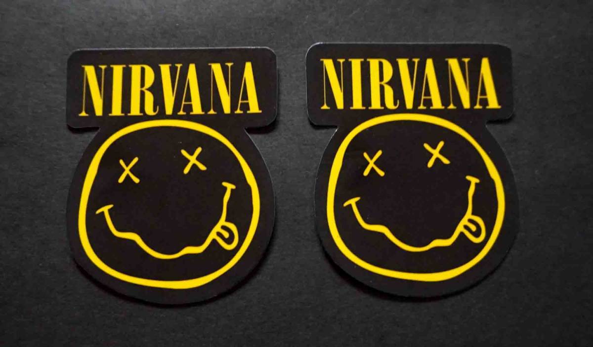  黒黄色 ■《２枚セット》■NIRVANA ニルヴァーナ ステッカー シール■■■■ Music バンド■海外旅行 スーツケース貼付_画像1