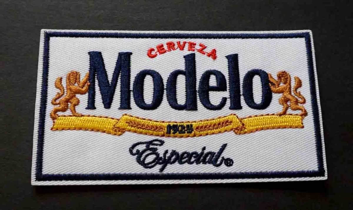 《白長方形　Modelo》■『モデロビール　モデロ・エスペシアル 　メキシコ』 刺繍ワッペン■■ 音楽 ミュージック◆ミリタリー・コスプレ_画像1