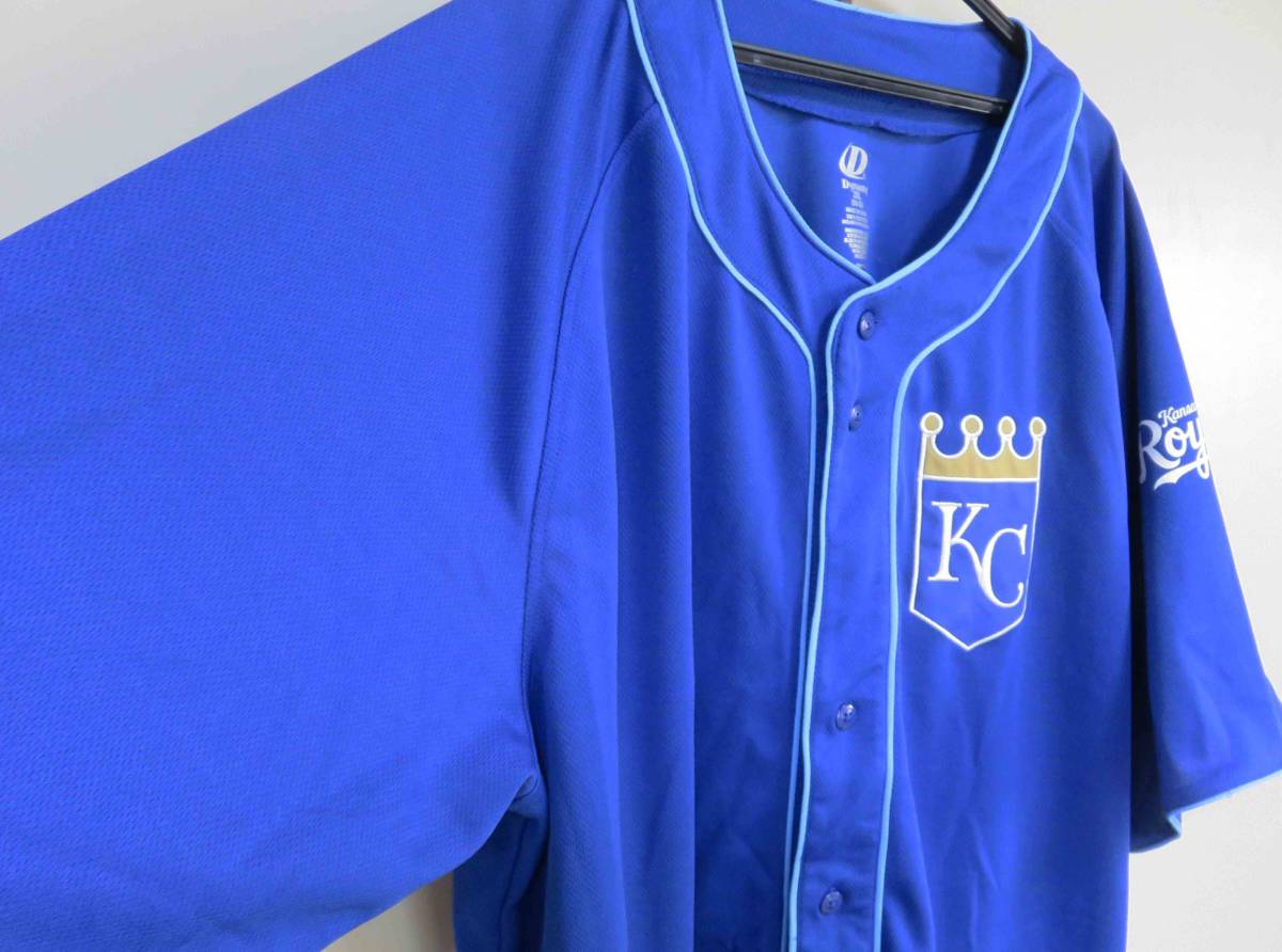 B海外2XL青KC王冠Dynasty■MLBカンザスシティ・ロイヤルズ Kansas City Royals刺繍ユニフォーム■野球ベースボール ■メジャーリーグ◆応援_画像9