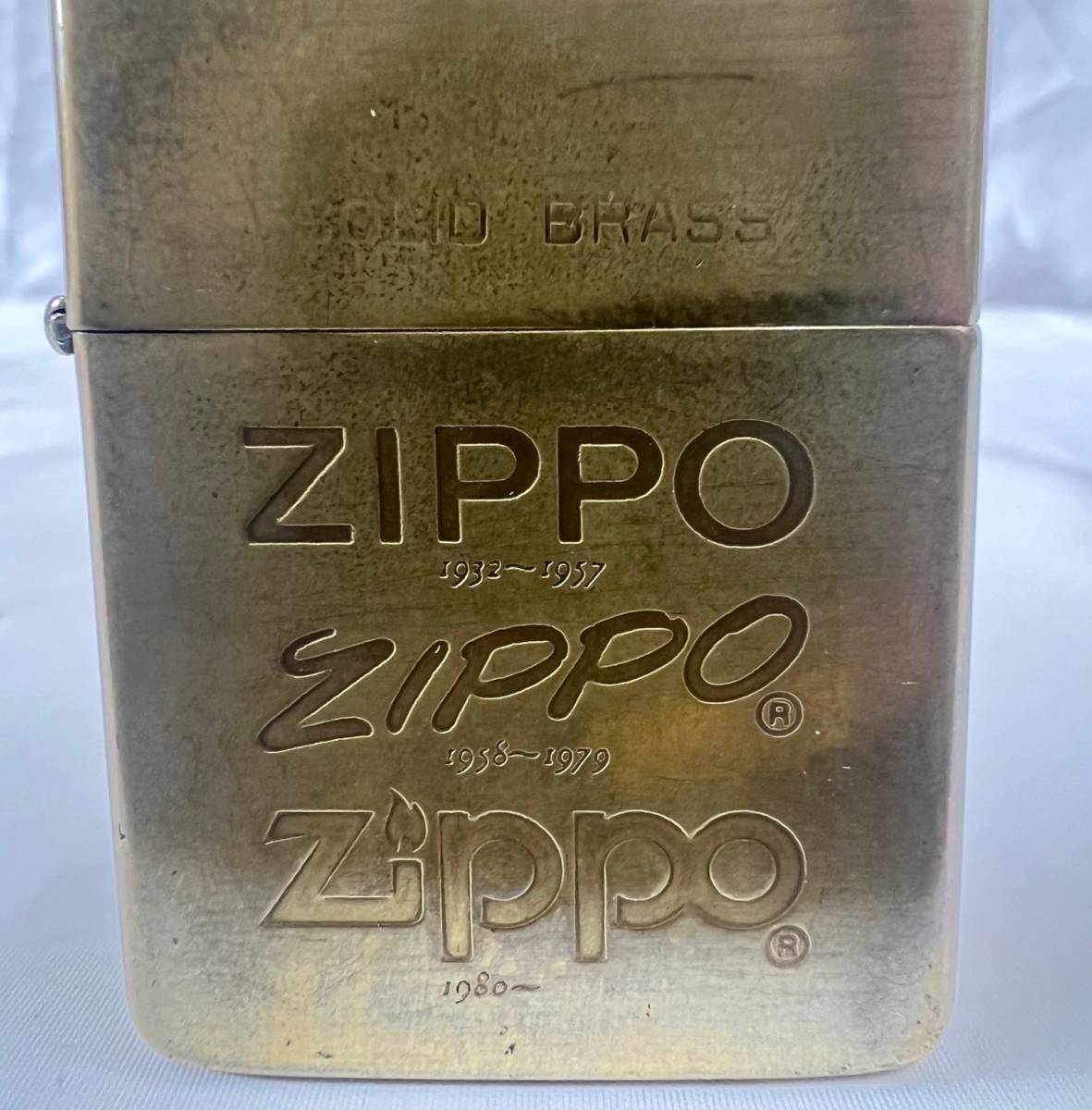 0002-0741 1円出品 ZIPPO ジッポ オイル ライター 喫煙具 SOLID BRASS