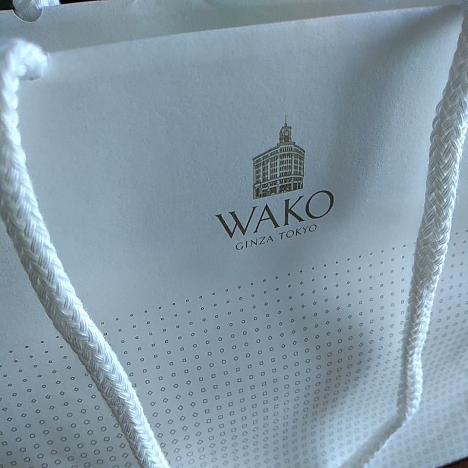  Ginza Wako WAKO shopping bag small shopa- white paper bag Chocolatier bread rain avoid with cover chocolate shop sack 