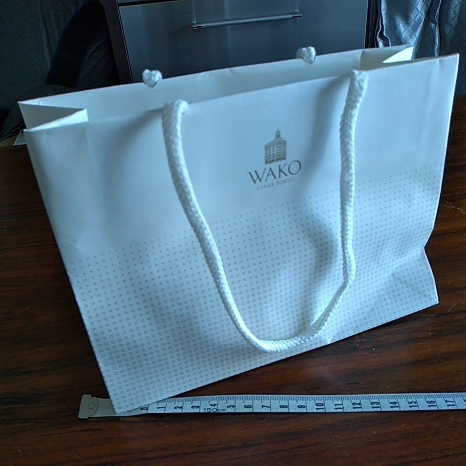  Ginza Wako WAKO shopping bag small shopa- white paper bag Chocolatier bread rain avoid with cover chocolate shop sack 