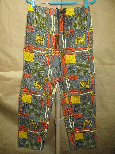 エンジニアードガーメンツ Engineered Garments　Drawstring Pant Cotton African Print　総柄　プリント　イージー　パンツ　XXS_画像1