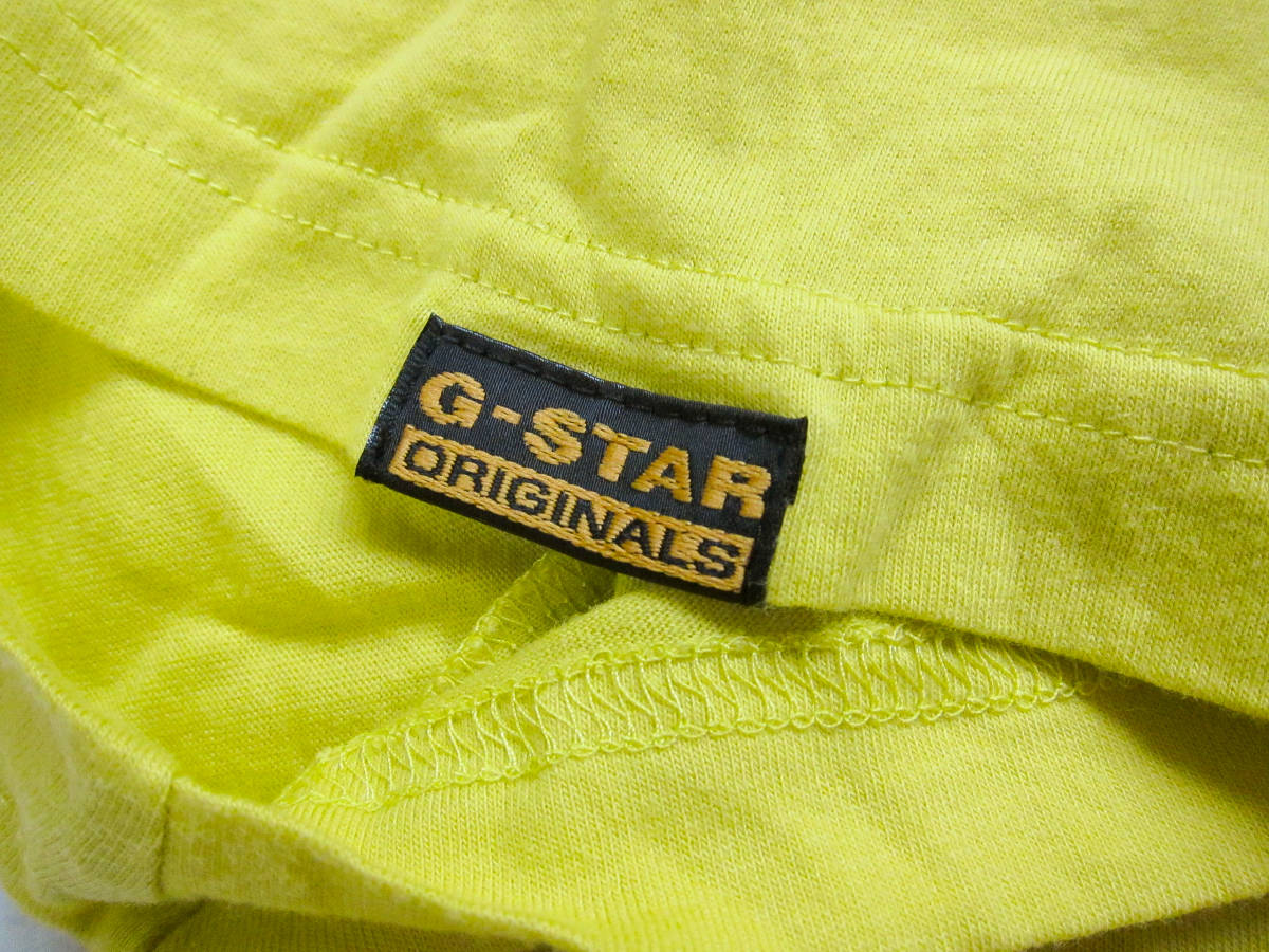 【新品】G-STAR RAW S.Q.CREW R Tシャツ 黄色系 Mサイズ 【検索:DIESEL ドルガバ REPLAY ALPHA】_画像3
