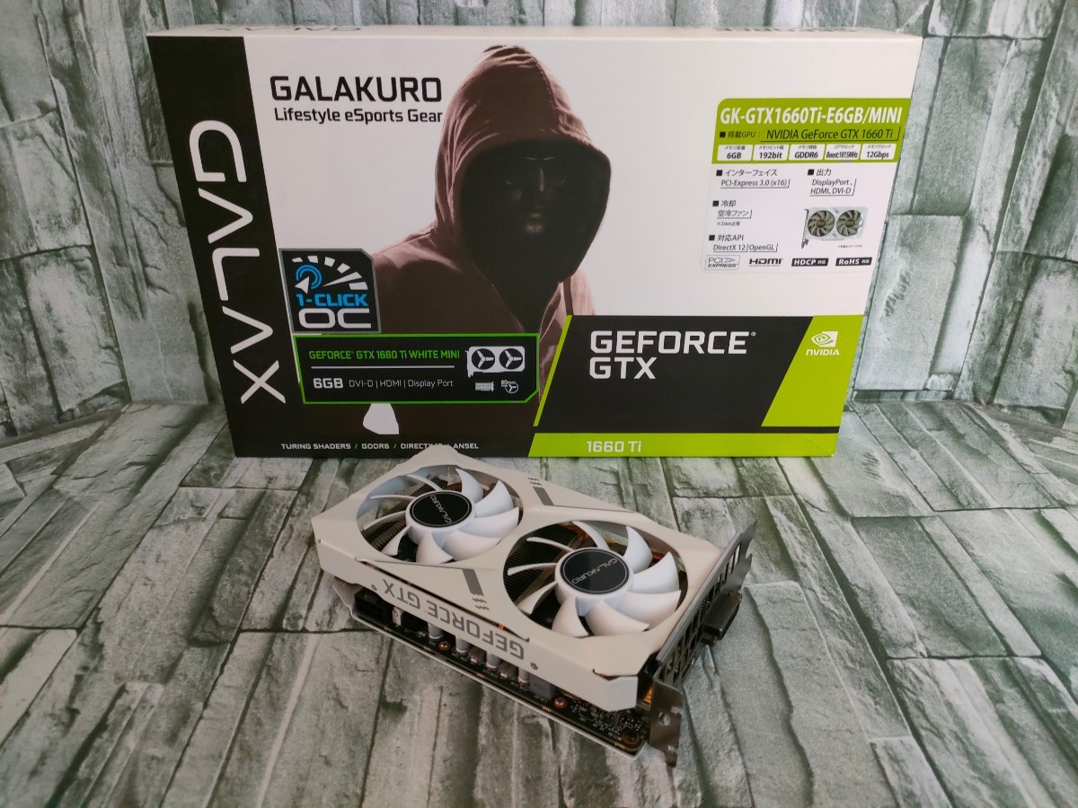 NVIDIA GALAX GeForce GTX1660Ti 6GB GALAKURO White Mini OC