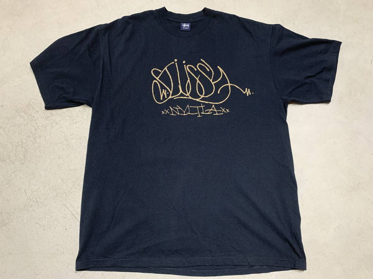 国内正規　OLD stussy　ステューシー　ショーンフォント NYLTLA　黒 Tシャツ　カットソー フォト オールド world tribeラスタ キッズ_画像1