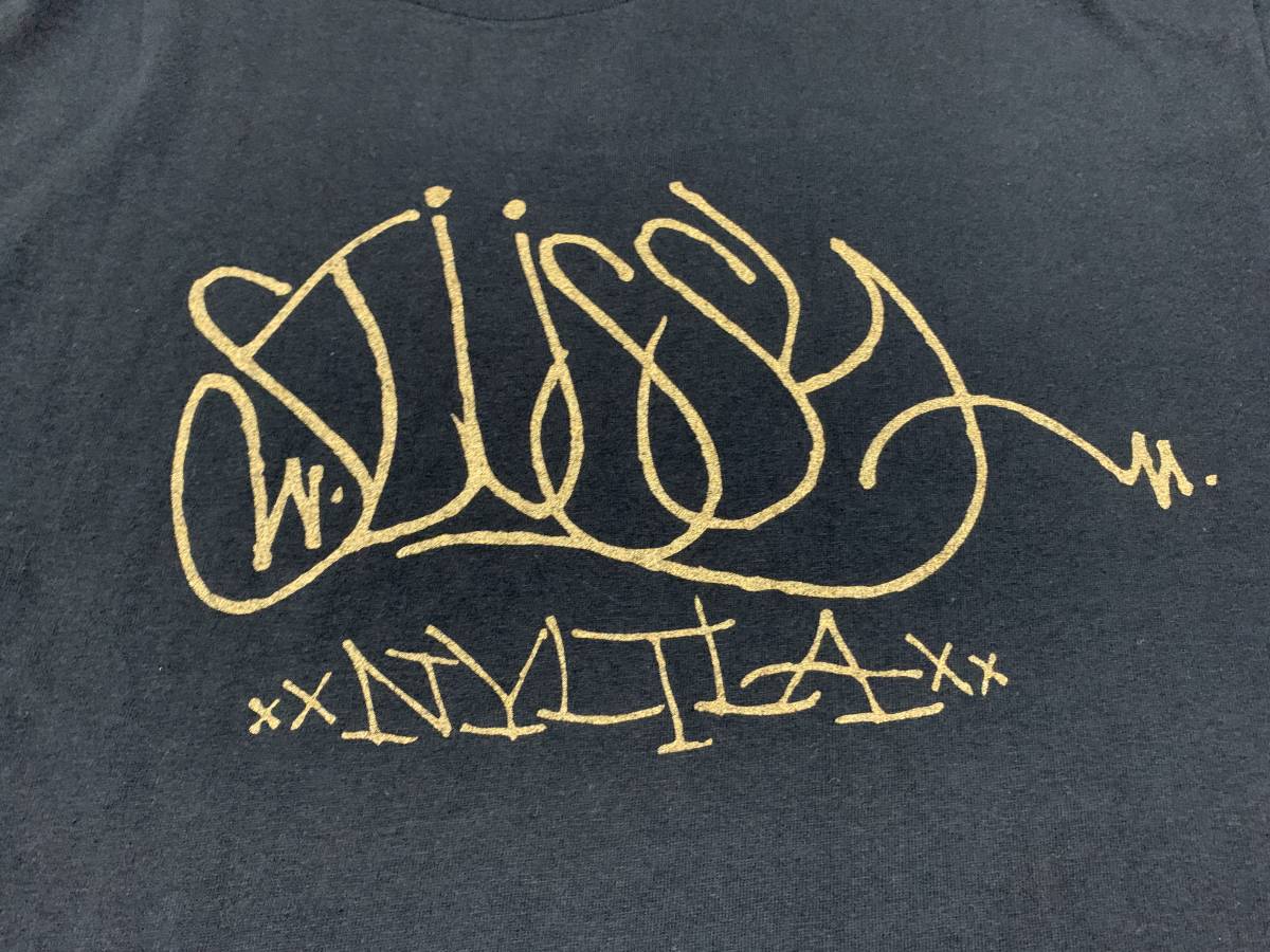 国内正規　OLD stussy　ステューシー　ショーンフォント NYLTLA　黒 Tシャツ　カットソー フォト オールド world tribeラスタ キッズ_画像2