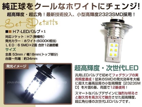 SUZUKI GSX-R750 GR7LA LED 12W H7 バルブ ヘッドライト 12V/24V ホワイト CREE リレーレス ファンレス ライト COB_画像2