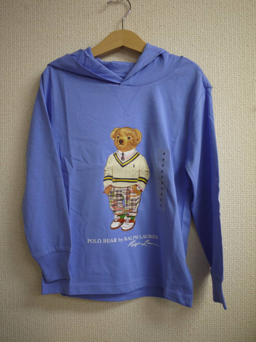 NY/新/即☆POLO Ralph Lauren/ラルフローレン☆ S（8）/140/ クリケットベア フード付きLong Tシャツ_画像1