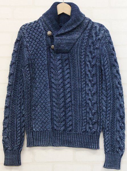 2T8390■1piu1uguale3 PANEL CABLE SHAWL PULLOVER パネルケーブルショールプルオーバー