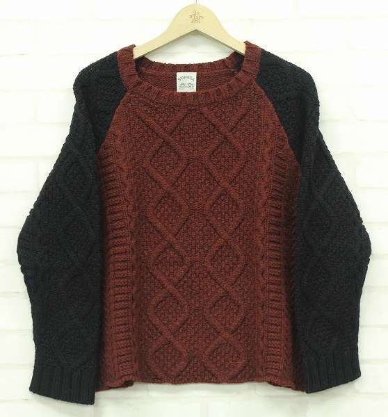 2T1521■SUNSEA 2tone Fisherman sweater サンシー 2トーン フィッシャーマンセーター_画像1