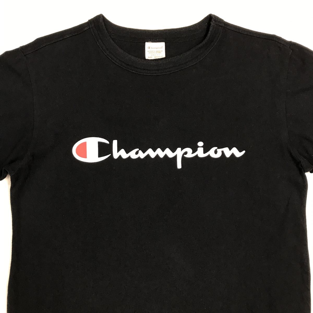 champion チャンピオン　半袖Tシャツ　ブラック　メンズ　Mサイズ　ロゴプリント　28-186a_画像2