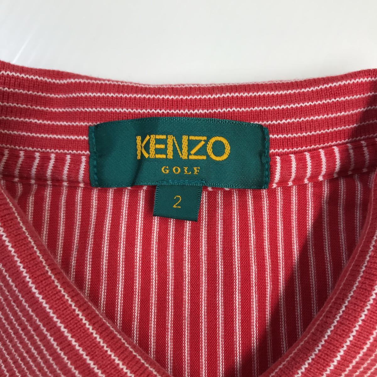 KENZO GOLF ケンゾーゴルフ　長袖ポロシャツ　ストライプ柄　日本製　レディース　サイズ2 M 28-187a_画像4