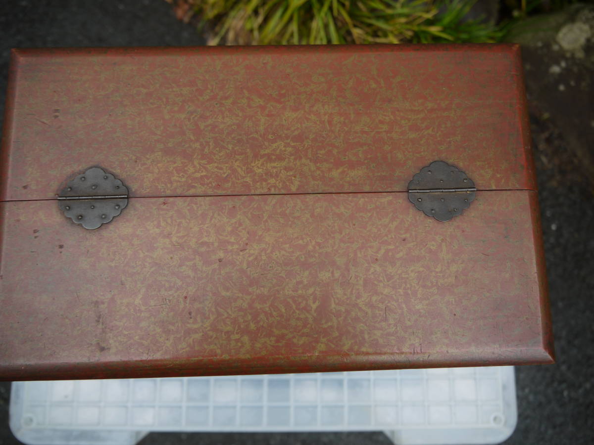 [CI308] игла коробка маленький выдвижной ящик маленький комод бардачок несессер .. краска? Showa Retro / античный 