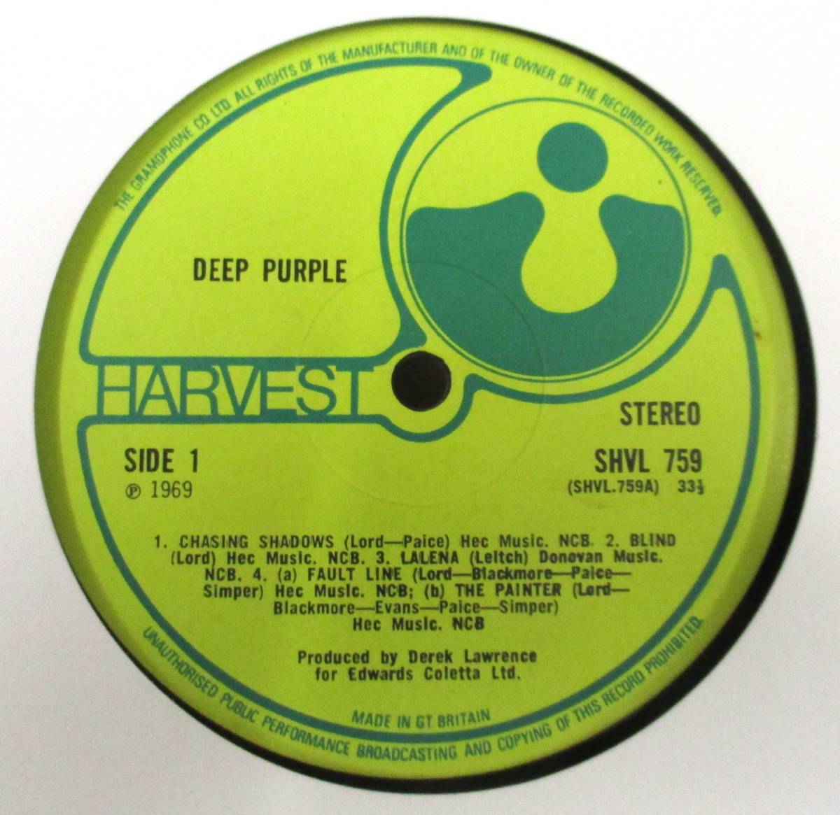 Deep Purple Deep Purple ## UK ORIGINAL LP '69 Harvest SHVL 759