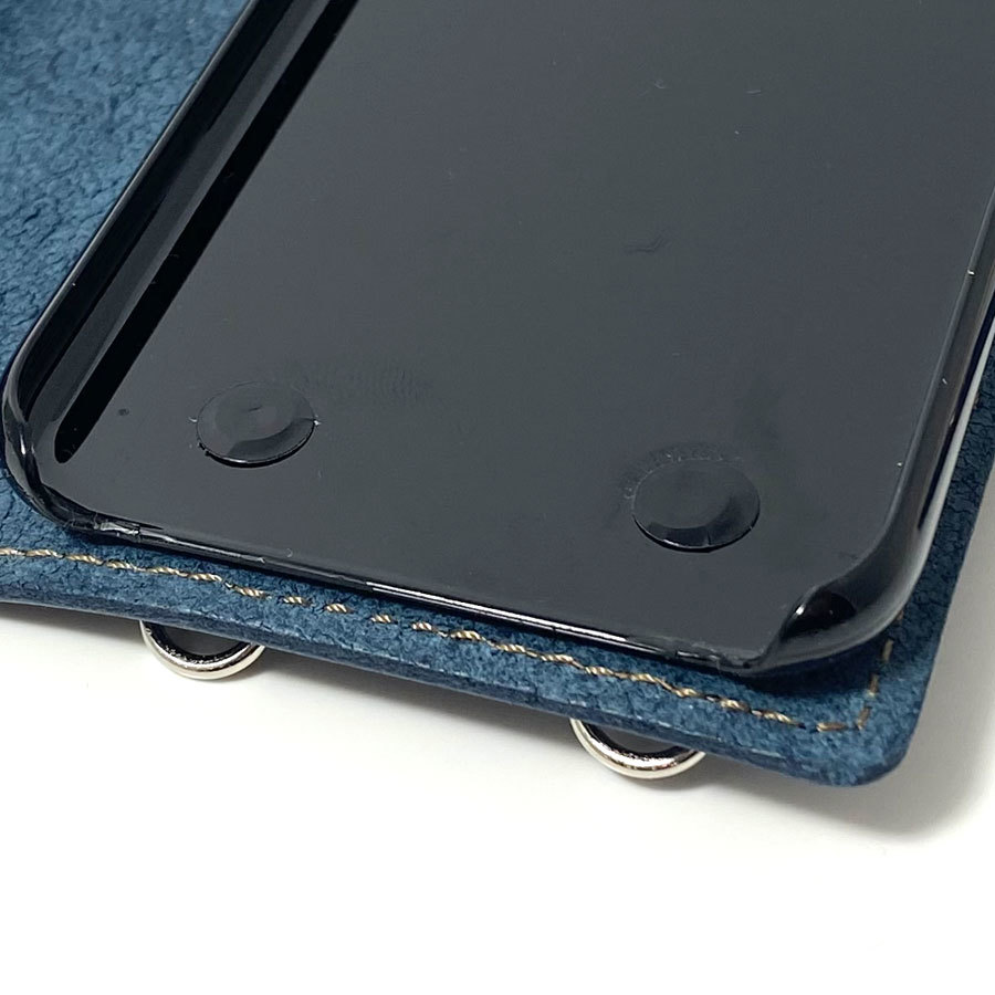 手帳型ケース　iPhone 12 pro Max 用 ハードカバー レザー スマホ スマホケース 携帯 スマホホルダー 革 本革 ネイビー