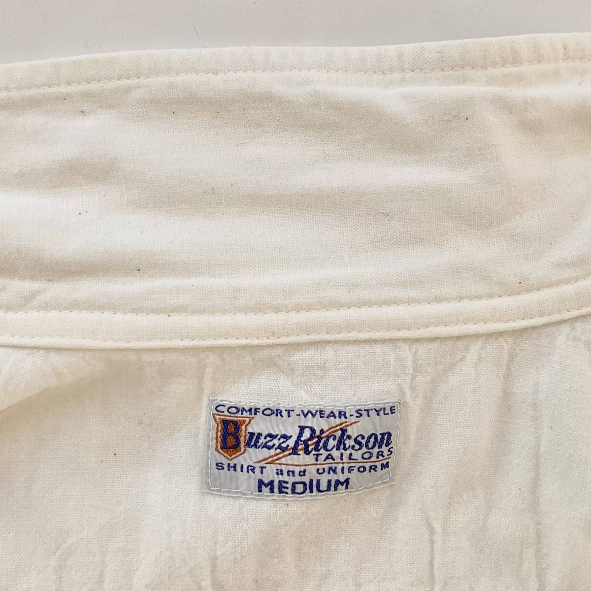 BUZZ RICKSON'S シャンブレーシャツ / 半袖  開襟/オフホワイト/サイズM   W118の画像6