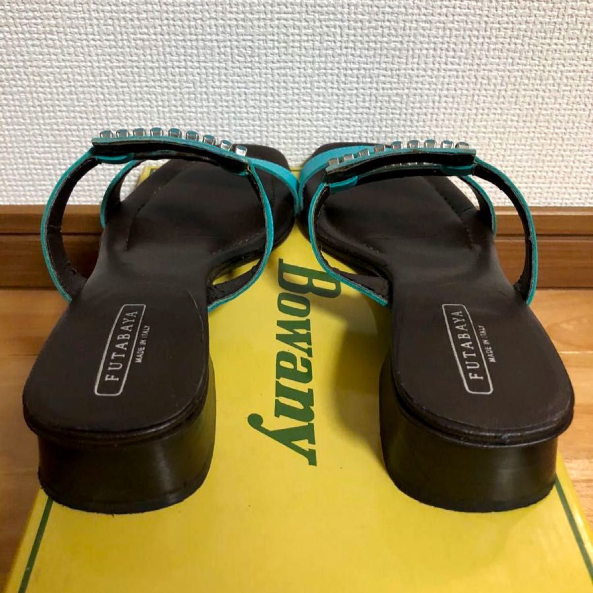ターコイズ ミュール サンダル フタバヤ靴店 婦人靴 レディース イタリア製