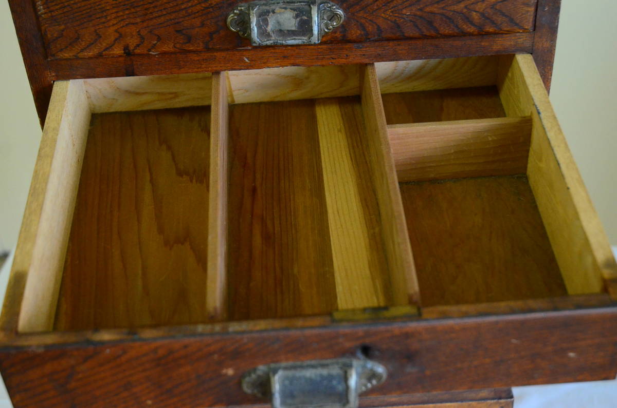 ヴィンテージ 書類棚 引き出し 収納棚 小物入れ 木製 無垢材 昭和レトロ アンティーク_画像9