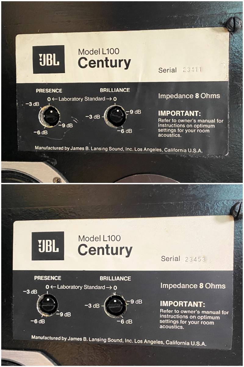 Vintage JBL L100 Century 初期型 オールアルニコ 123A-1+ LE5-2 + LE20-1 グリル2種から選択_画像9