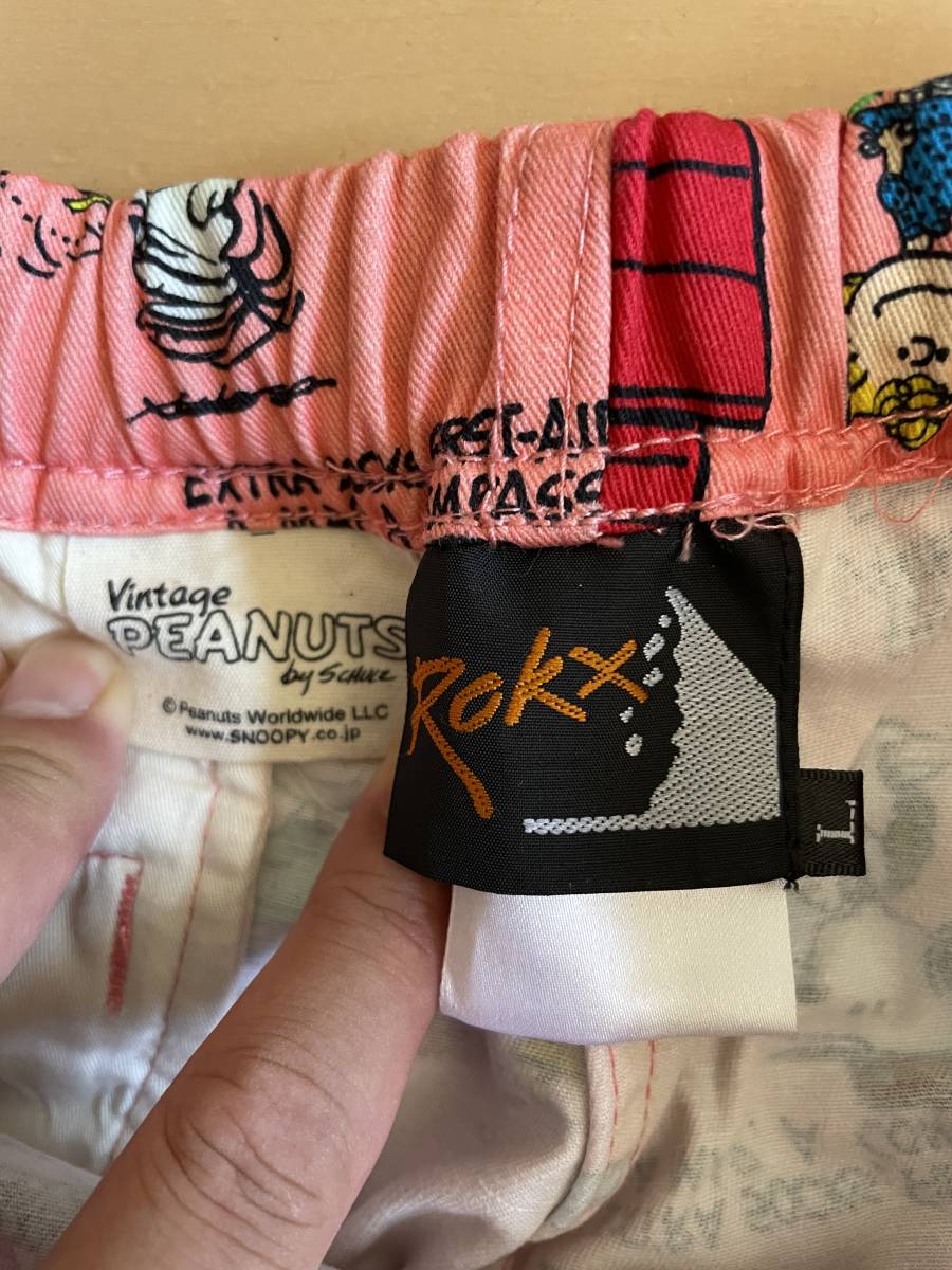 Rokx ロックス PEANUTS ショートパンツ クライミング STONE MASTERS コラボ ピンク グラミチ 短パン ショーツ L スヌーピー ピーナッツ 