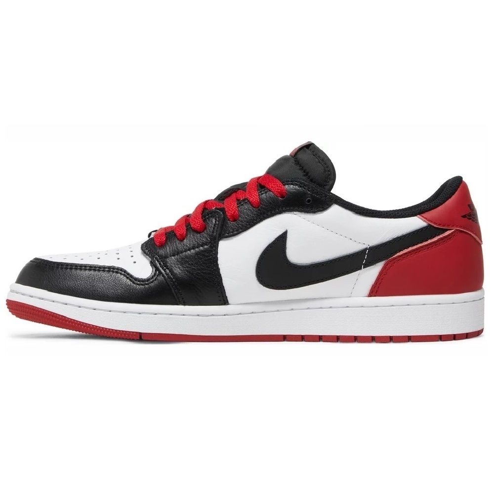 ☆NIKE AIR JORDAN 1 RETRO LOW OG BLACK TOE 白/黒/赤 26.5cm ナイキ エア ジョーダン 1 レトロ ロウ オージー つま黒 CZ0790-106_画像3