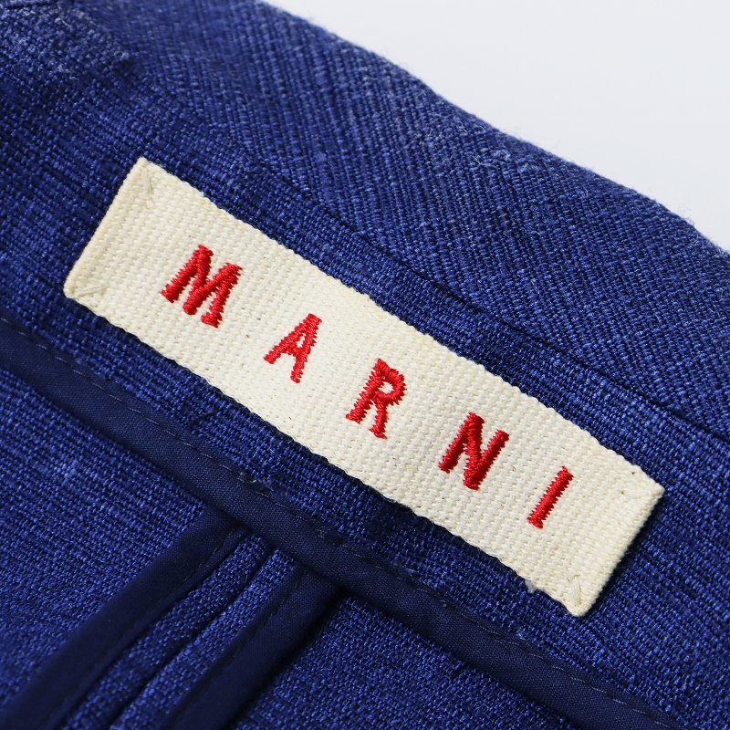 MARNI マルニ シルク テーラード ショートジャケット 38/ネイビー トップス【2400013461474】_画像10