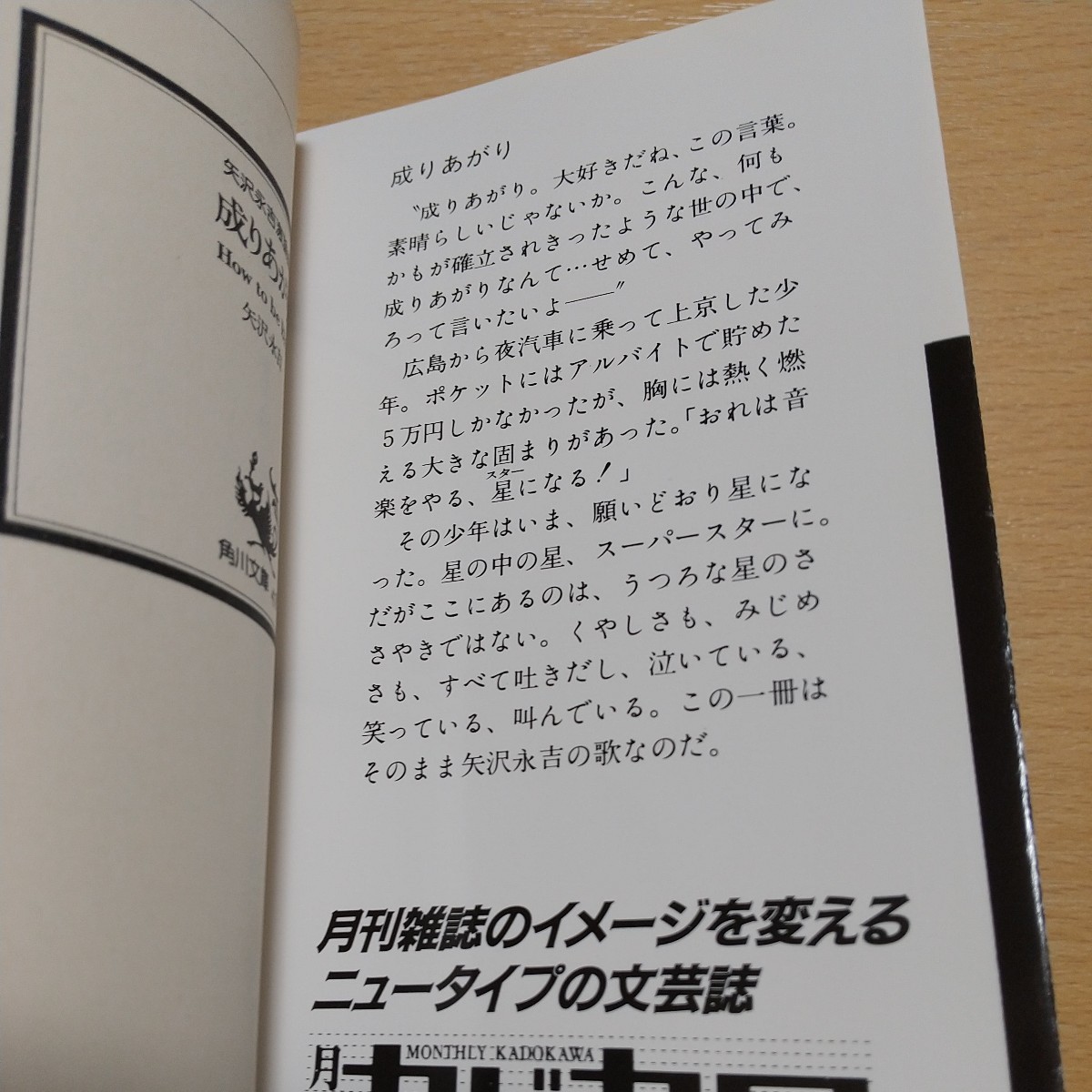 成りあがり 矢沢永吉激論集 昭和62年15版 角川文庫 中古 成り上がり 永ちゃん 矢沢永吉 01101F006