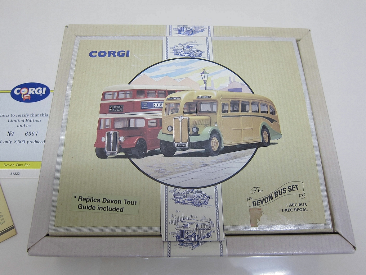 コーギー CORGI　DEVON BUS　SET デボンバスセット　限定品　「2階建てバス」と「ボンネットバスみたいなバス」の2台セット_画像2