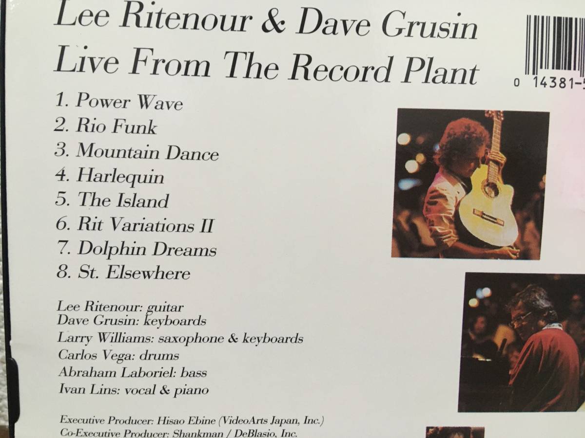 Lee Ritenour & Dave Grunion Live From The Record Plant 中古DVD リー・リトナー デイヴ・グルーシンの画像3