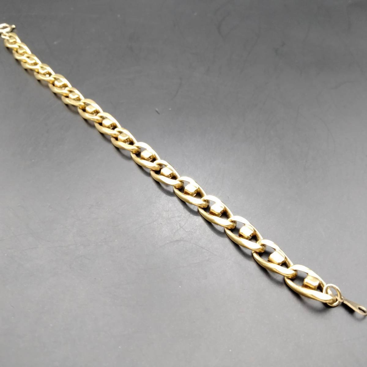  прозрачный Stone K22 желтое золото золотой обивка цепь ссылка Vintage браслет Classic elegant 8S-M