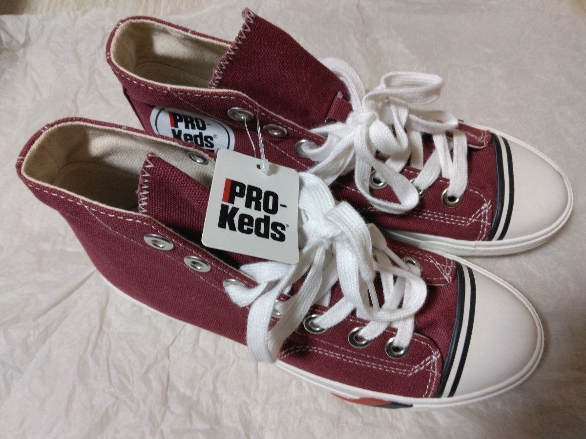 即決！】☆PRO-Keds プロケッズ ハイカット スニーカー／ボルドー 23