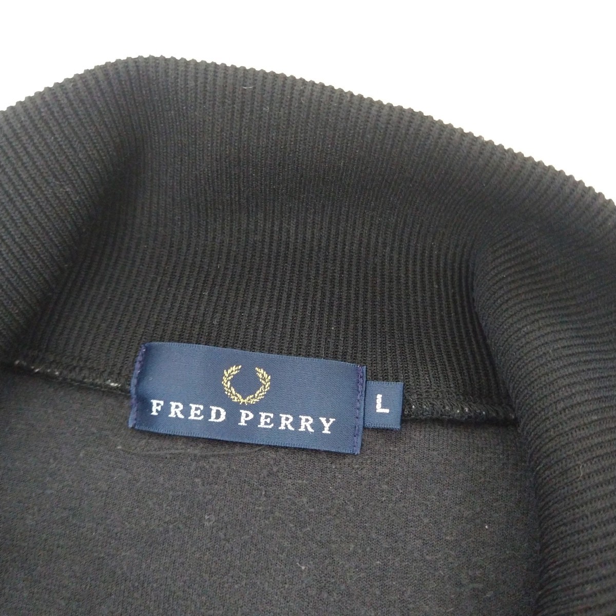 良品 FRED PERRY ベロア アーガイル トラックジャケット サイズL フレッドペリー ジャージ ゴールド ブラック 金×黒_画像7