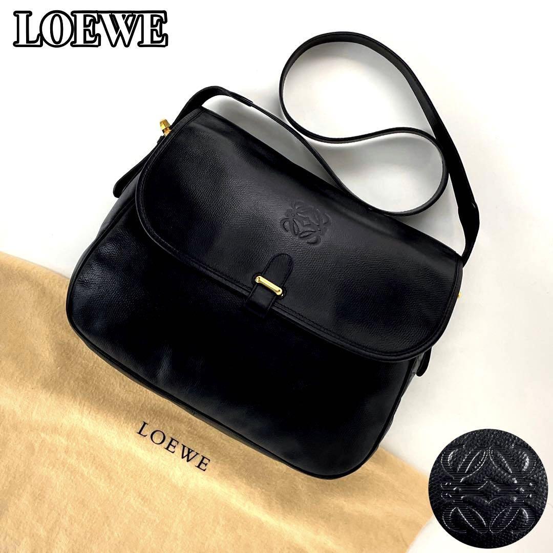 極美品 LOEWE ロエベ ショルダーバッグ アナグラム ロゴ型押し