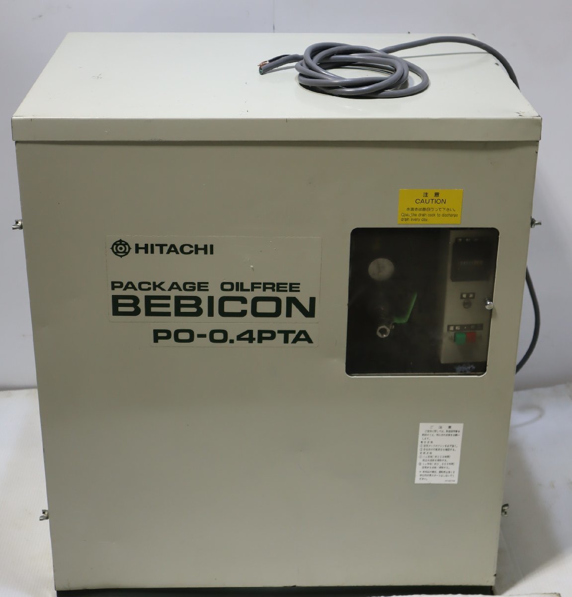 西P☆美品　HITACHI 日立 パッケージオイルフリーベビコン PO-0.4PTA 60Hz 3相200V◆3C-039