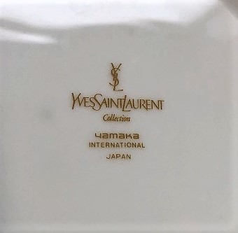 b65★未使用 YSL YVES SAINT LAURENT イヴサンローラン yamaka 16cm デザート皿 ケーキ皿 小皿 金彩 花柄 5枚セットの画像4