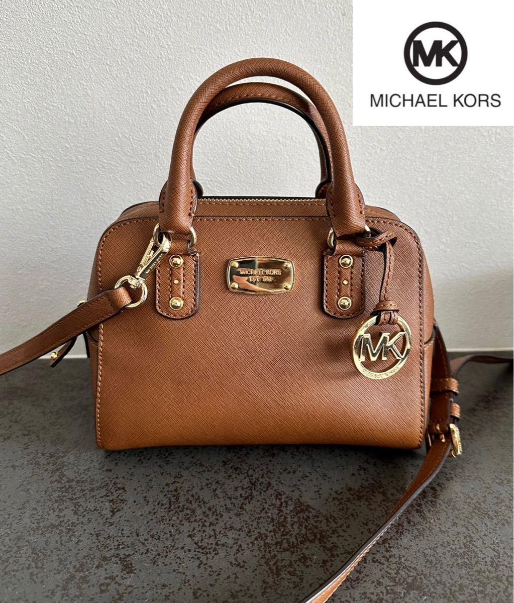 MICHAEL KORS マイケルコース ブラウン レザー ミニボストン