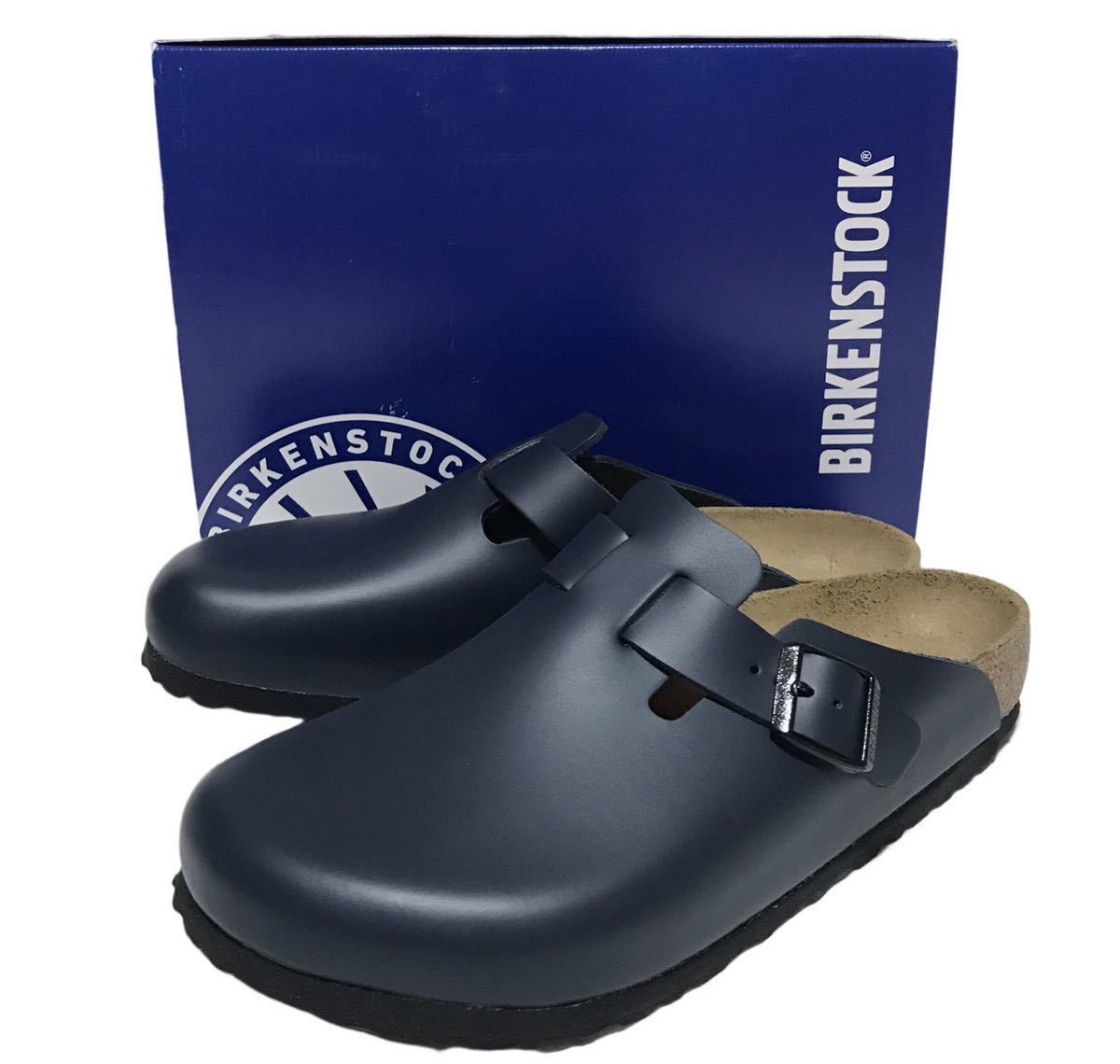 【新品】BIRKENSTOCK BOSTON BS ビルケンシュトック ボストン レザーサンダル メンズ 27㎝ レギュラー幅 ブルー 青 革 クロッグ ドイツ製の画像1