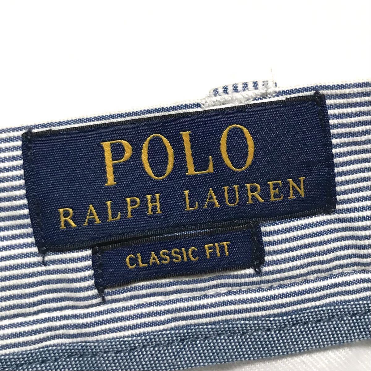 【美品】POLO RALPH LAUREN ポロ ラルフローレン 総柄ストライプショーツ W40/104㎝ マルチ ポニーロゴ刺繍 ショートパンツ 短パン 正規品_画像4