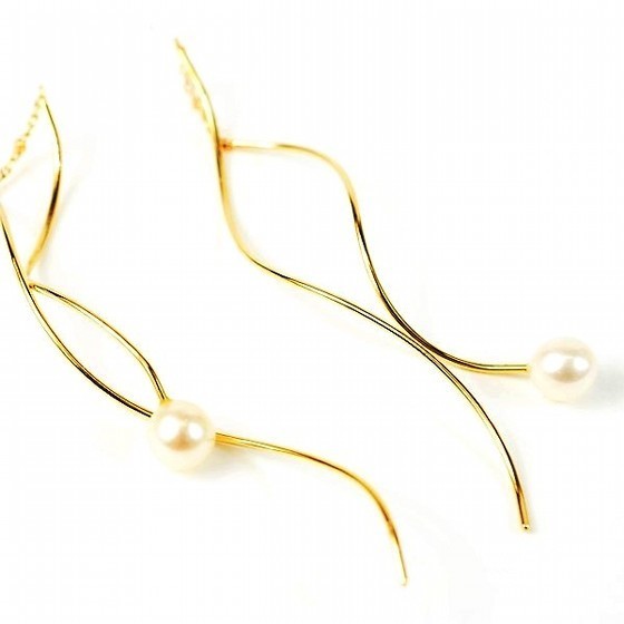[ beautiful goods ]tasaki Tasaki Shinju K18 pearl earrings present goods 