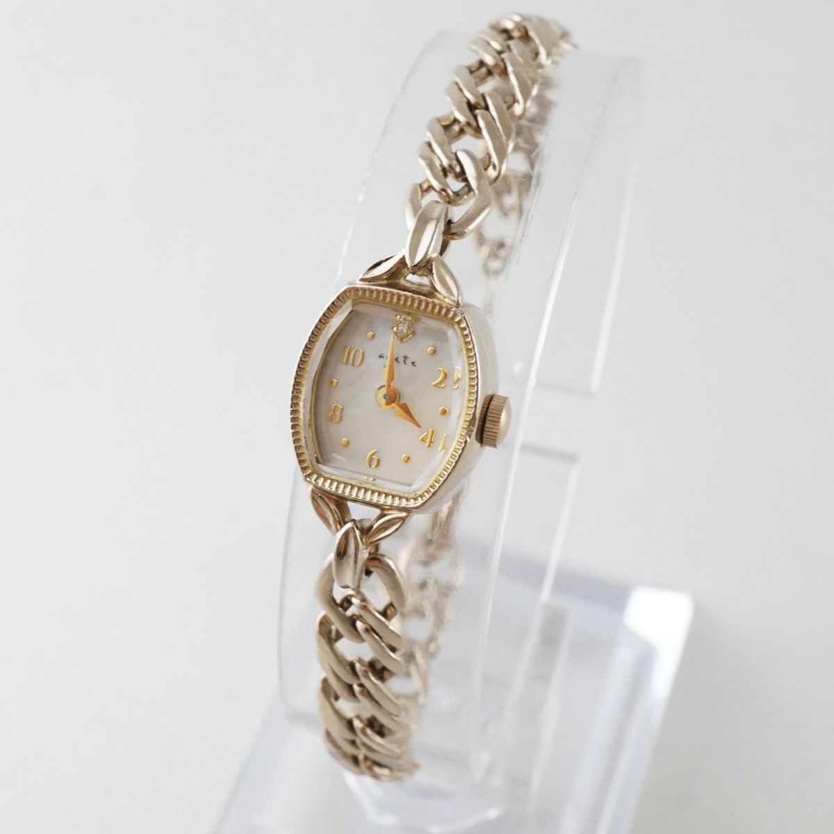 腕時計 agate アガット USED美品 ブレスウォッチ ダイヤ トノー クォーツ 完動品 KR X4926