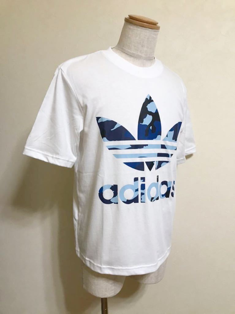 【新品】 adidas originals SSL TEE CAMO OS アディダス オリジナルス トレフォイル カモフラ ロゴ Tシャツ サイズS 白 半袖 DX4204_画像9