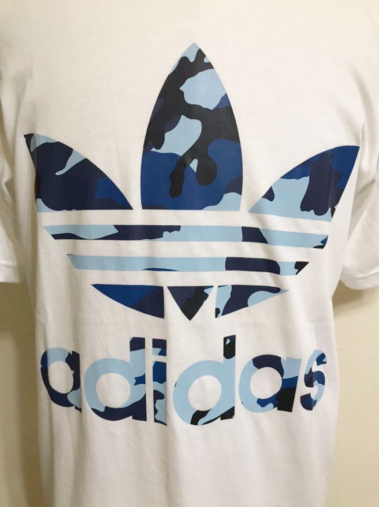 【新品】 adidas originals SSL TEE CAMO OS アディダス オリジナルス トレフォイル カモフラ ロゴ Tシャツ サイズS 白 半袖 DX4204_画像8