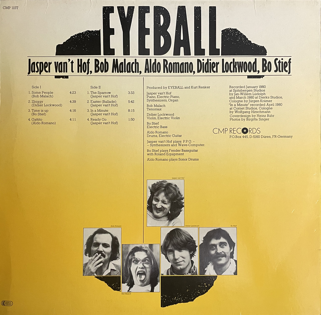 Eyeball - Eyeball LP レコード Vinyl ドイツ Jazz Fusion CMP Records Jasper Van't Hofの画像2